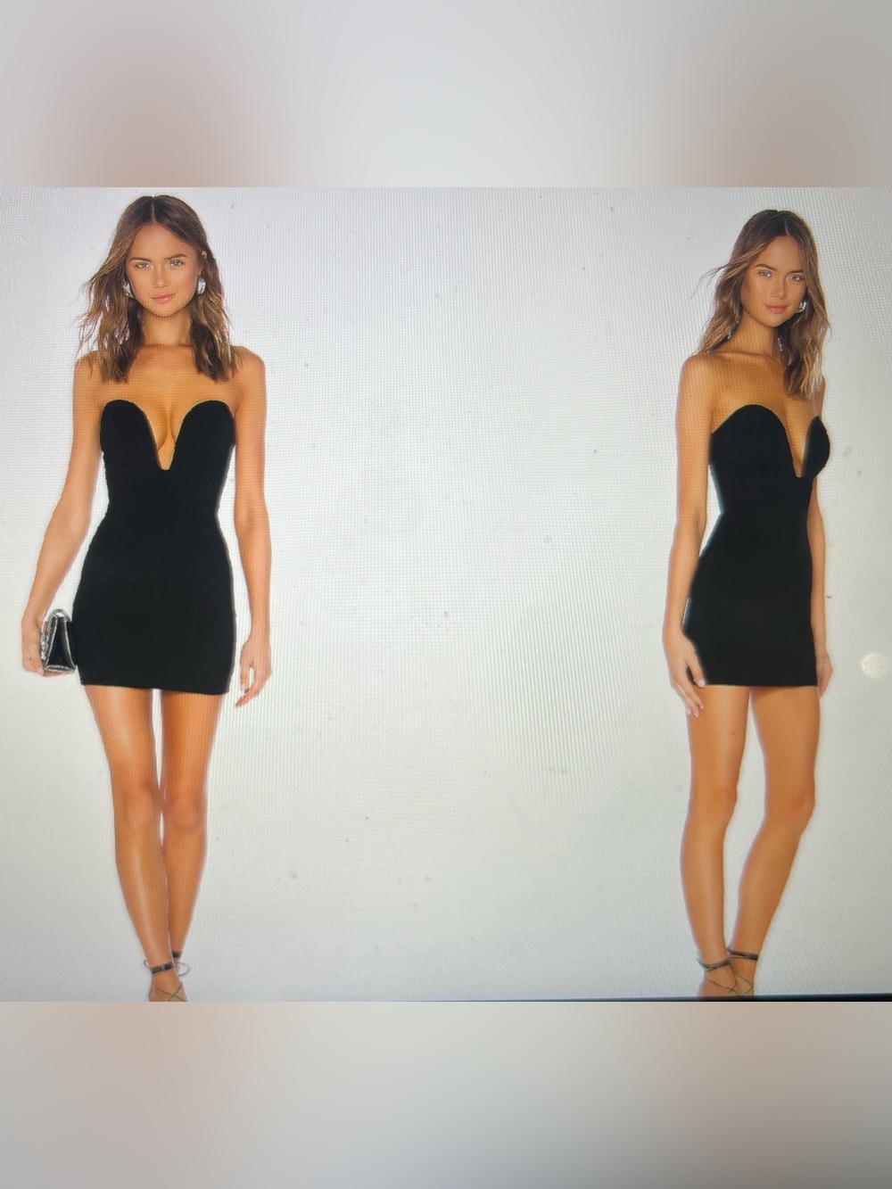 Strapless Black Mini Dress with Plunge Sweetheart Neckline